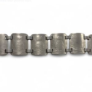 VTG Wendell August Forge Owl Mofit Bracelet #387 Hand Wrought Aluminum Panel 7”
